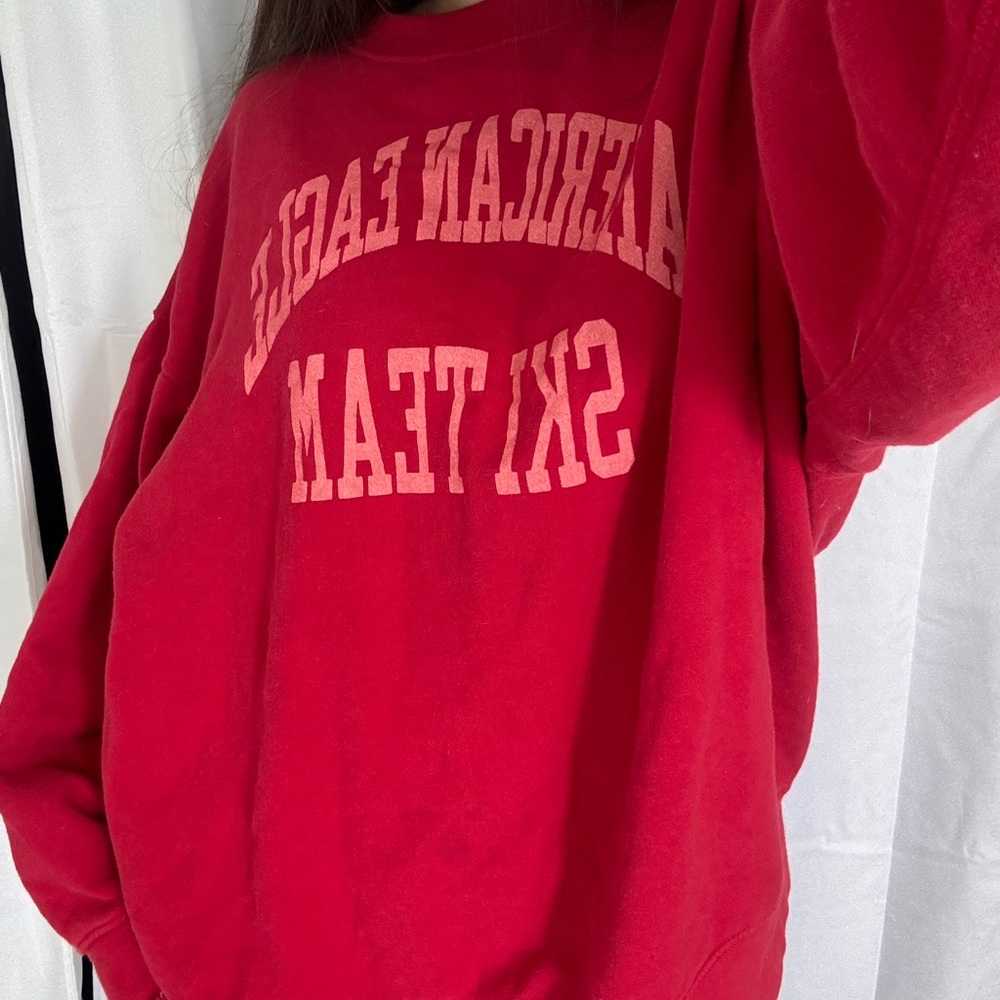 American Eagle Outfitters Red Crewneck Sweater